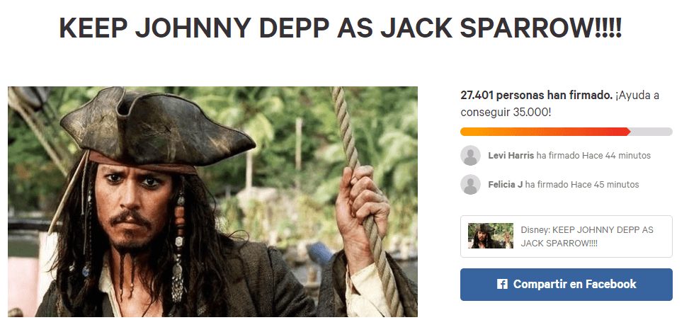 Traduce: Mantengan a Johnny Depp como Jack Sparrow