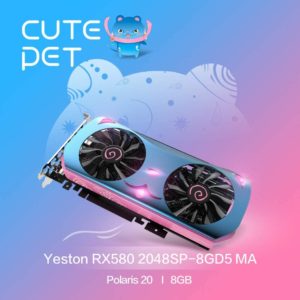 graphic card rx 580 yeston blue and pretty pink